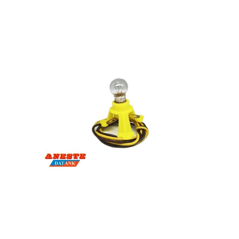 Steckdose mit Glühbirne.