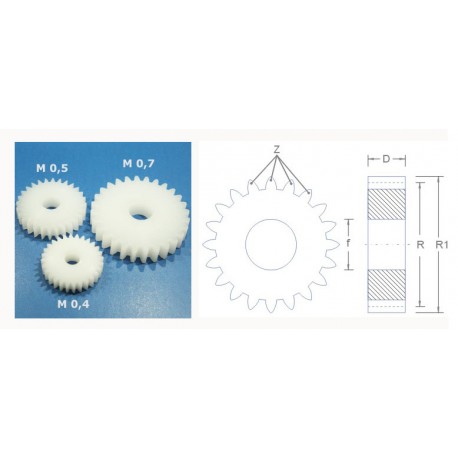 Engranaje de 10,2 mm y 15 dientes. RB 110-15