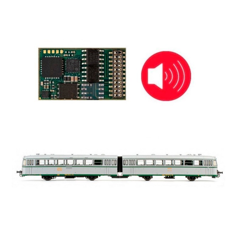 Descodificador com som para ferrobus RENFE (591), 21 pinos.