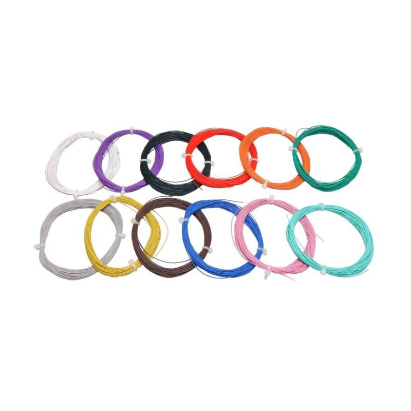 0,5mm Kabel, AWG36, 10m. Türkisgrün.