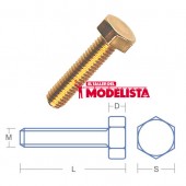 Tornillo de latón hexagonal. M1,4 x 5 mm (x20). RB 114-05