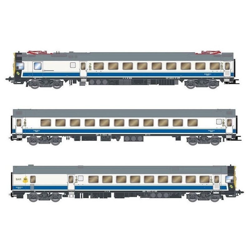 Electric railcar 444-011, RENFE. Sound.