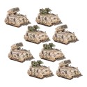 Legions Imperialis : escadrons de chars lance-missiles Whirlwind et Scorpius.