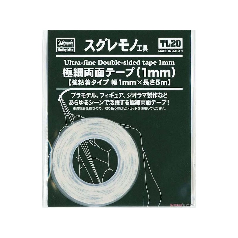 Fita dupla face ultrafina, 1mm.