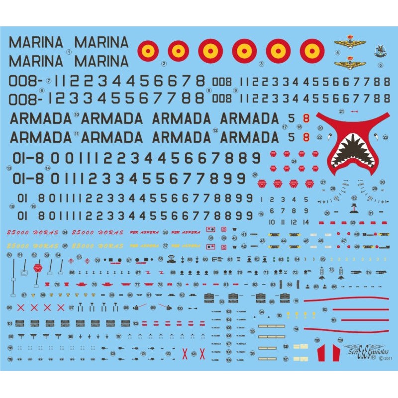Decal set: AV-8S Matador. Decal set: AV-8S Matador.