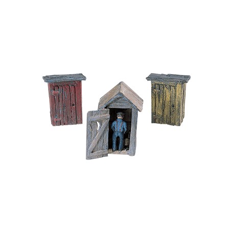 3 Outhouses and Man. WOODLAND D214