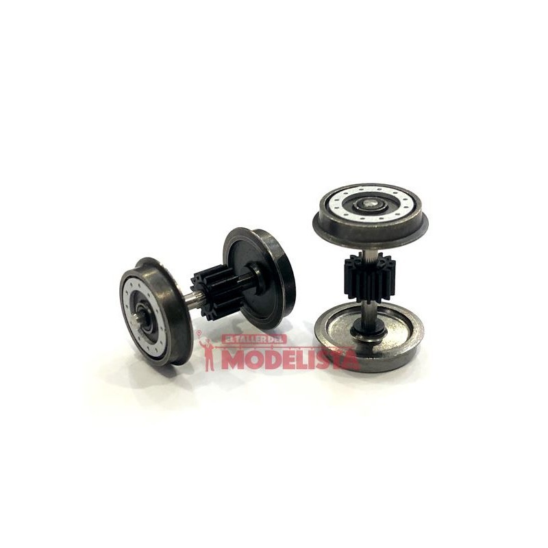 DC wheel set Locomotive series Euro 6000 (x2). With rubber tyres.