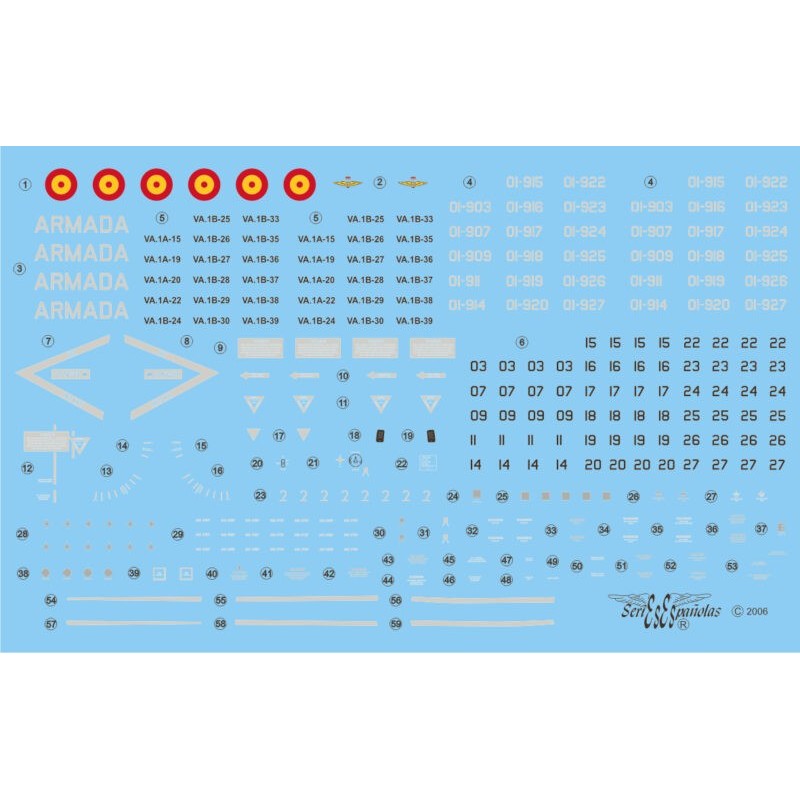 Decal set: Harrier AV-8B. Decal set: Harrier AV-8B.