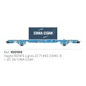 Lgnss-Plattform mit CMA CGM-Container, RENFE.
