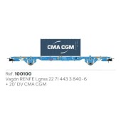 Plate-forme LGNSS avec conteneur CMA CGM, RENFE.