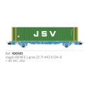 Lgnss-Plattform mit JSV-Container, RENFE.