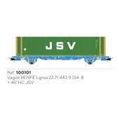 Piattaforma Lgnss con contenitore JSV, RENFE.