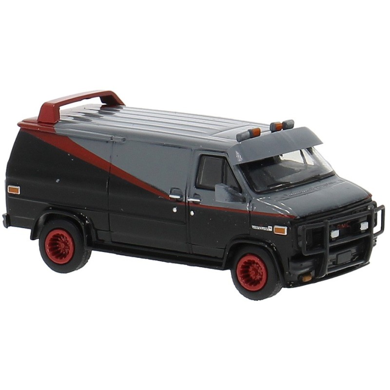 Furgoneta GMC Vandura, negra.