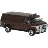 Fourgon GMC Vandura, marron.