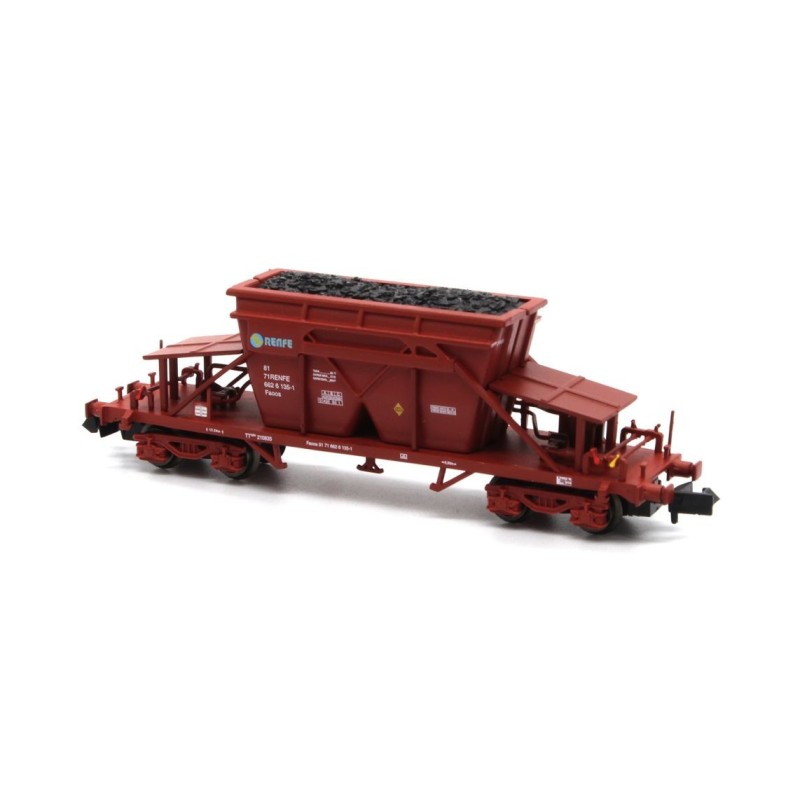 Tolva TT9 de RENFE. Rojo óxido.