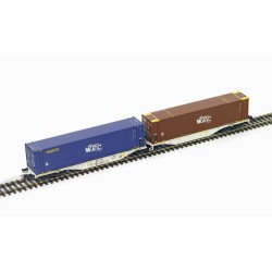 Vagón plataforma tipo Sggmrss, VTG. Contenedores WEC.