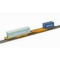Flat wagon type Sggmrss, with CS+CMA containers. Continental Rail.