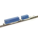 Flat wagon type Sggmrss, with Honeytak containers. AAE.