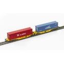 Plattformwagen Typ Sggmrss, Intermodal Clip. KLINE + HYK Behälter.
