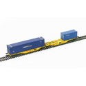Flat wagon type Sggmrss, with HT+U45 containers. Clip Intermodal.