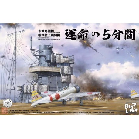 Seção de porta-aviões Akagi com A6M2 Zero.