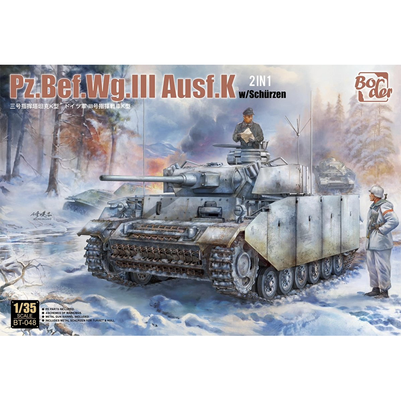 Pz.Bef.Wg. III Ausf. K com Schürzen (2 em 1). Pz.Bef.Wg. III Ausf. K com Schürzen (2 em 1).
