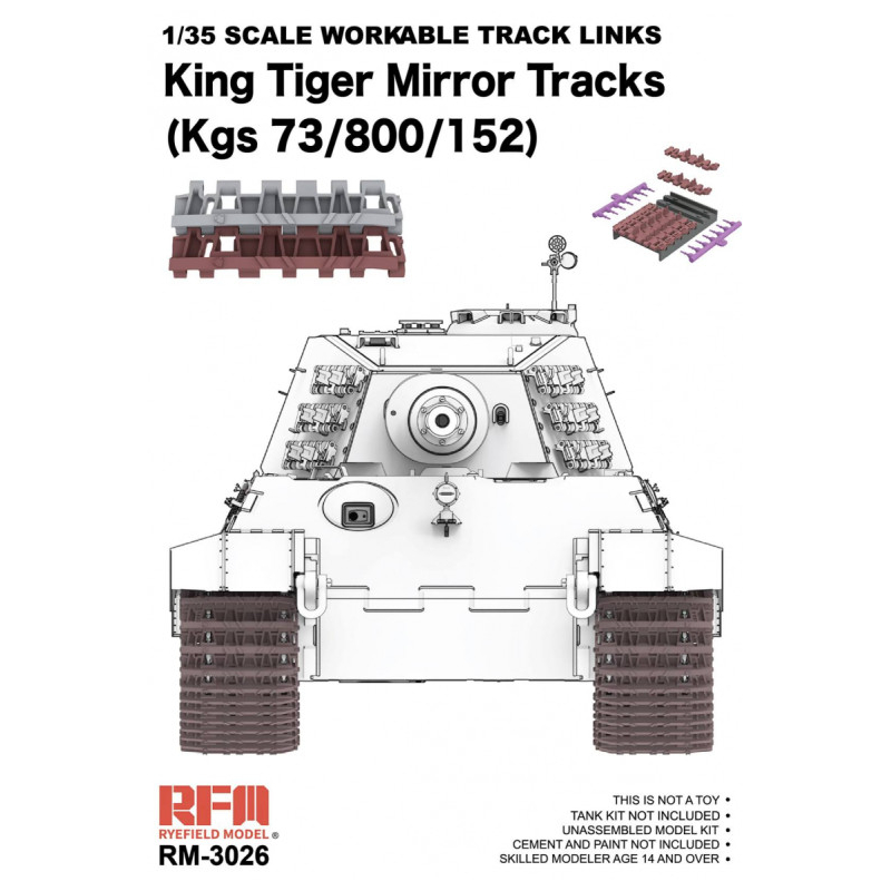 Eslabones de Oruga Funcionales "Mirror" para King Tiger.