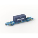 Lgnss flatcar with CMA CGM container, RENFE.
