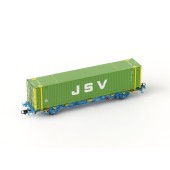 Piattaforma Lgnss con contenitore JSV, RENFE.