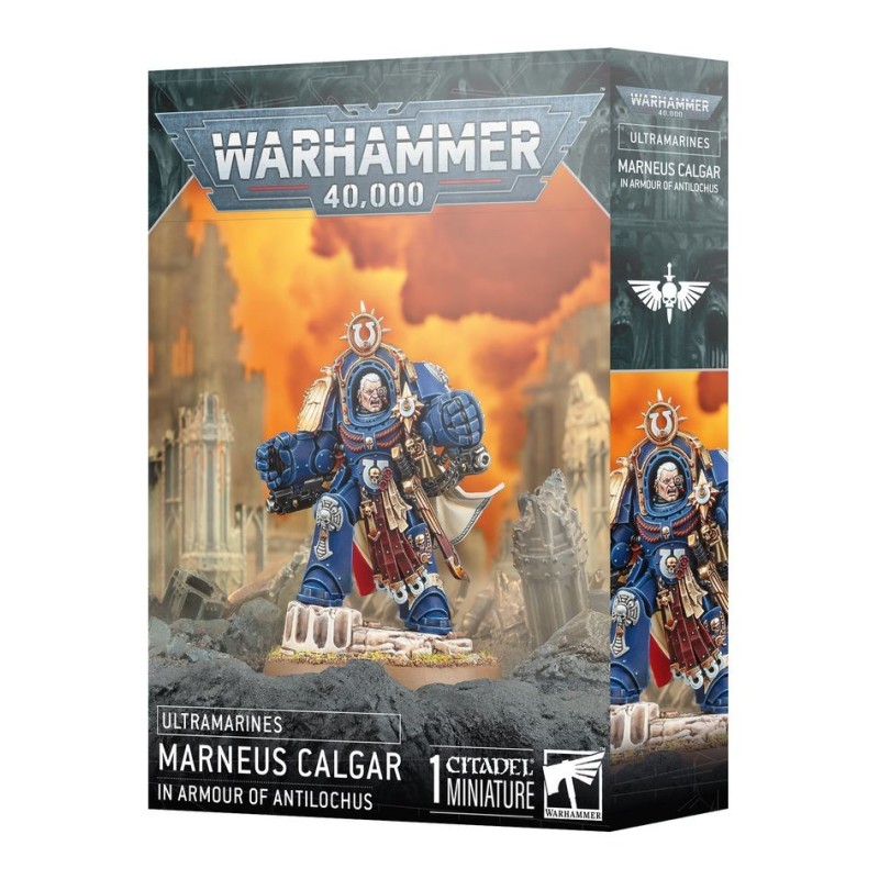 Ultramarines: Marneus Calgar in armatura Antilochus.
