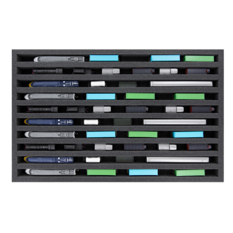 Inserção de espuma para a posição vertical dos comboios à escala N (10 compartimentos).