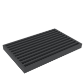 Inserção de espuma para a posição vertical dos comboios à escala N (10 compartimentos).