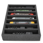 Foam inlay H0 Gauge for upright storage (7 slots).