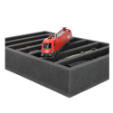 Foam inlay H0 Gauge for upright storage (7 slots). Foam inlay H0 Gauge for upright storage (7 slots).