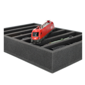 Foam inlay H0 Gauge for upright storage (7 slots).