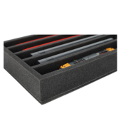 Inserção de espuma para a posição vertical dos comboios da escala H0 (5 compartimentos).