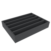 Inserção de espuma para a posição vertical dos comboios da escala H0 (5 compartimentos).