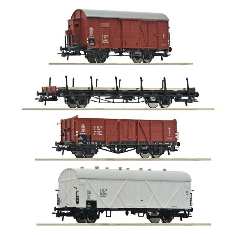 Set aus vier Güterwagen, PKB.