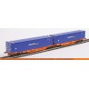 Vagão Sggmrss Contineltal Rail/Wascosa, com contentores "Unit45''.