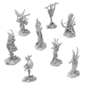 Sinistri totem con teschi.