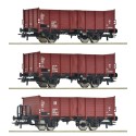 3-piece set: Open goods train, DR.