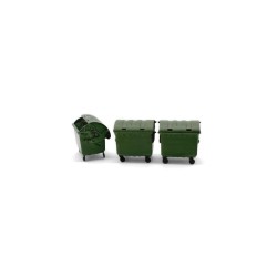 Green wheel containers.