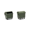 Green wheel containers.