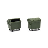Green wheel containers.