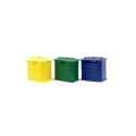 3 recycling containers.