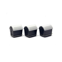 3 modern containers with lever.