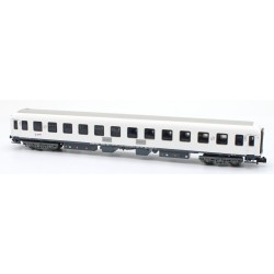 2nd class coach B12x in white transitional livery, RENFE.