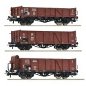 3-piece set: Open goods train, DRB.