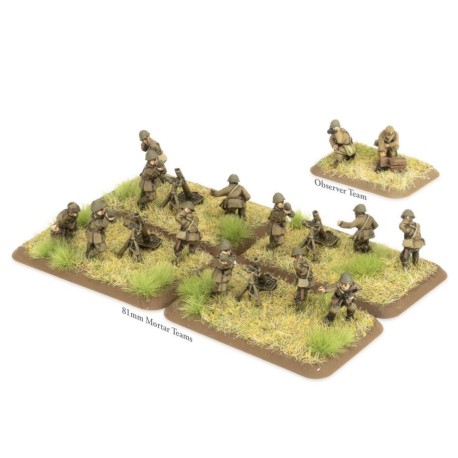 Equipos de mortero de 81mm japoneses.