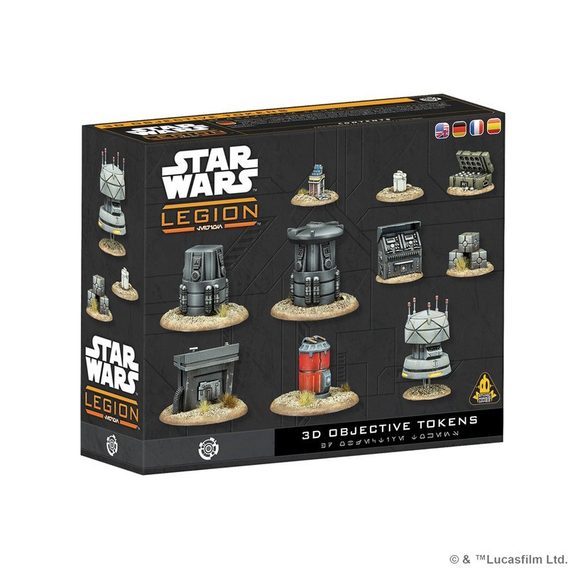 SW Legión: Miniaturas de fichas de objetivo en 3D.